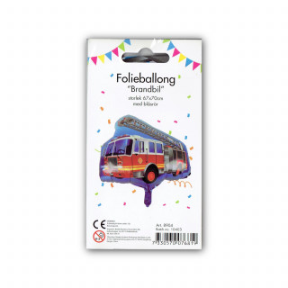 Folieballong Brandbil 67x70cm (med blåsrör)